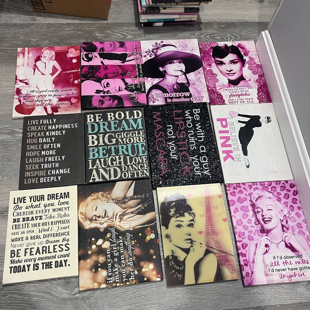 Marilyn Monroe and Audrey Hepburn Wall Art Set